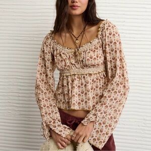 American Eagle Boho Peasant Blouse – XS (NWT)